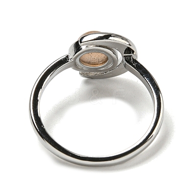 Natural Sunstone Adjustable Rings RJEW-K269-09P-02-1