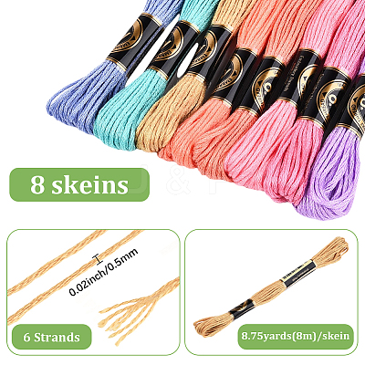 8 Skeins 8 Colors Polyester Sewing Thread OCOR-WH20074-09B-1