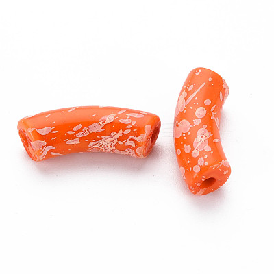 Opaque Spray Painted Acrylic Beads MACR-S372-001F-B09-1
