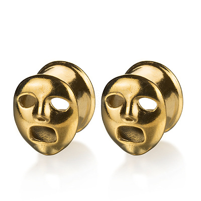 Halloween Ghost Face Brass and Alloy Ear Tunnels FS-WGACCDC-04-1