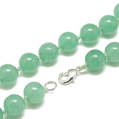 Natural Malaysia Jade Beaded Necklaces NJEW-S405-18-1