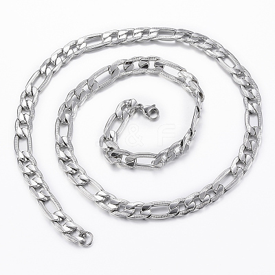 Non-Tarnish Trendy Men's Figaro Chain Necklaces LS-NJEW-L450-06D-1