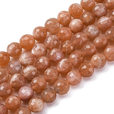 Natural Peach Moonstone Beads Strands G-J403-04A-8mm-1