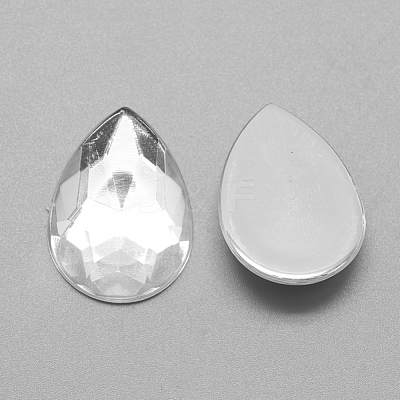 Acrylic Rhinestone Flat Back Cabochons GACR-Q010-10x14-16-1