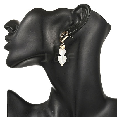 Brass Dangle Stud Earrings EJEW-JE07395-1