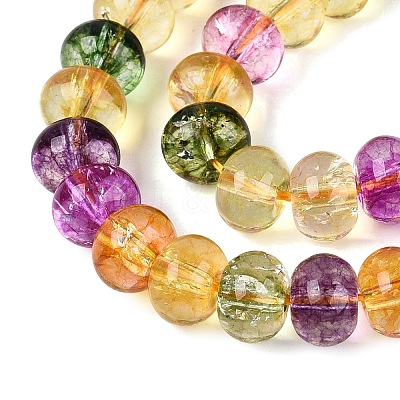 Crackle Transparent Glass Beads Strands GLAA-N074-02B-03-1