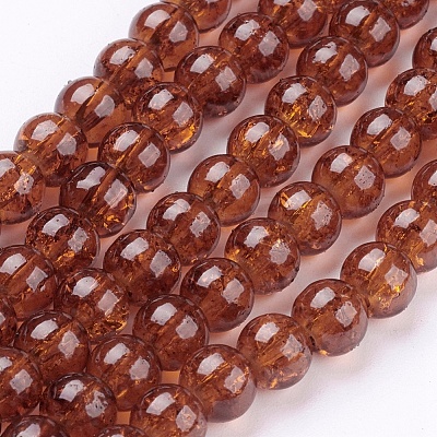Spray Painted Crackle Glass Beads Strands CCG-Q001-6mm-16-1