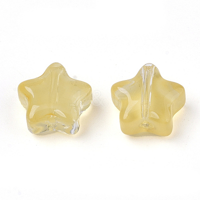 Transparent Spray Painted Glass Beads GLAA-N035-01-A01-1