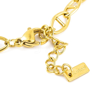 Ion Plating(IP) 304 Stainless Steel Mariner Link Chain Bracelets for Women BJEW-A013-01G-1