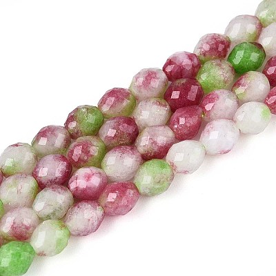 Natural Dyed White Jade Beads Strands G-T142-89E-1