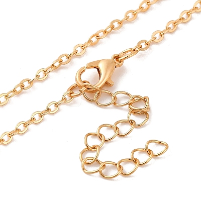 Brass Pave Clear Cubic Zirconia Cable Chain Hexagon Pendant Necklaces for Women NJEW-U006-02A-KCG-1