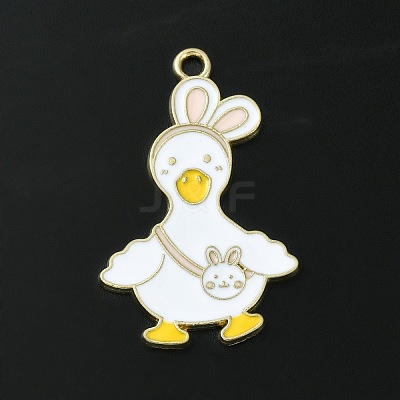 Light Gold Tone Alloy Enamel Pendants ENAM-C013-01D-1