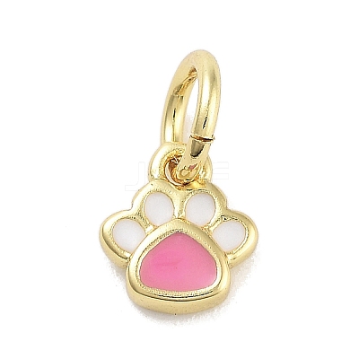 Real 18K Gold Plated Brass Enamel Charms KK-M293-22G-02-1