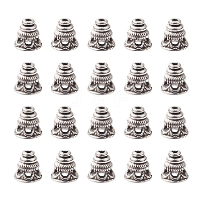 Tibetan Style Alloy Bead Cones TIBE-YW0001-37-1