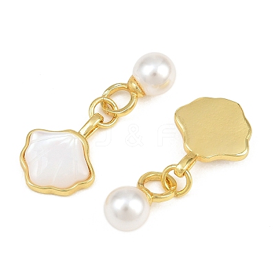 Brass & Natural White Shell Pendants KK-CBA6A75-46G-1