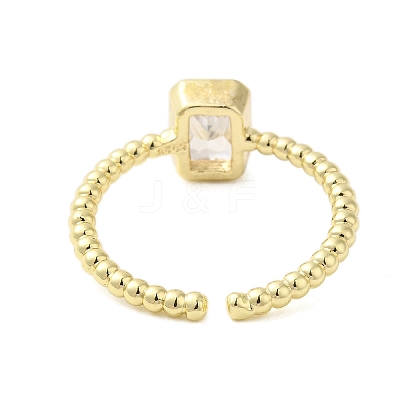 304 Stainless Steel Micro Pave Cubic Zirconia Cuff Rings for Women RJEW-U013-08G-1