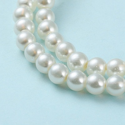 Baking Paint Pearlized Glass Pearl Round Bead Strands X-HY-Q003-6mm-02-1