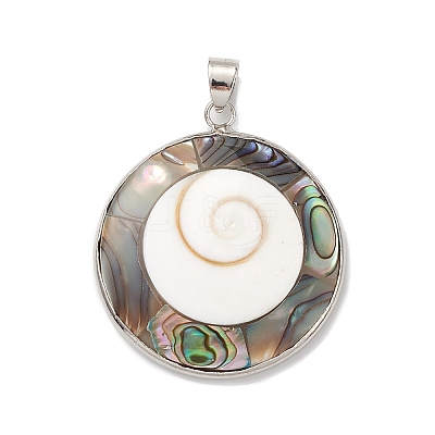 Natural Abalone Shell/Paua Shell Pendants BSHE-E029-02P-1