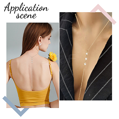 8Pcs 4 Styles Alloy Backdrop Necklace Body Chain NJEW-CA0001-15-1