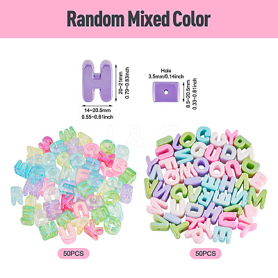 100Pcs 2 Styles UV Plating Rainbow Iridescent Acrylic Beads OACR-TA0004-59-1
