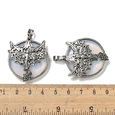 Opalite Flat Round Pendants G-F766-05AS-02-1