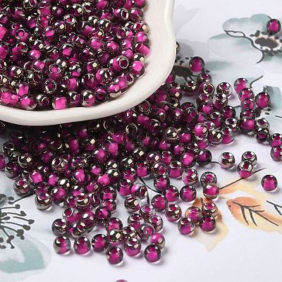 Transparent Inside Colours Glass Seed Beads SEED-H002-A-C207-1