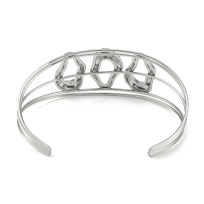Non-Tarnish 304 Stainless Steel Hollow Open Cuff Bangles BJEW-Q348-03P-05-1