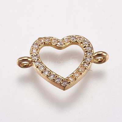 Brass Micro Pave Cubic Zirconia Links KK-I614-052G-1