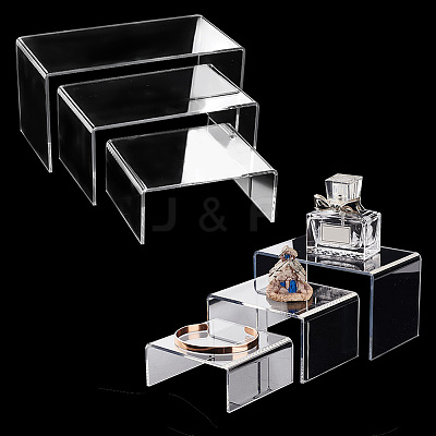 6Pcs 6 Sizes Opaque Acrylic Display Risers ODIS-WH0002-41-1