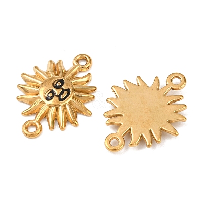 304 Stainless Steel Enamel Sun Connector Charms STAS-C150-08G-1