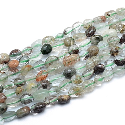 Natural Lodolite Quartz Beads Strands X-G-L550A-07-1