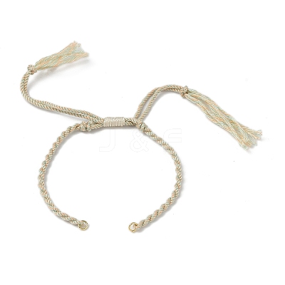 Braided Cotton Cord Bracelet Making MAK-L043-02G-06-1