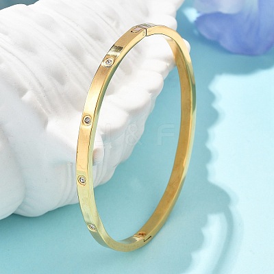304 Stainless Steel Rhinestone Bangles for Women X-BJEW-Z092-05G-1