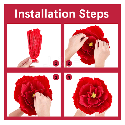 6Pcs Crepe Paper Artificial Flowers DIY-WH20007-272B-1