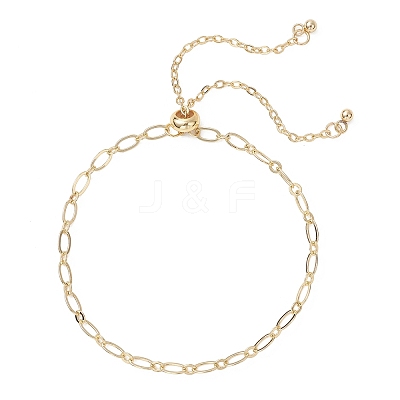 Brass Cable & Figaro Chain Slider Bracelets for Women BJEW-JB13156-1