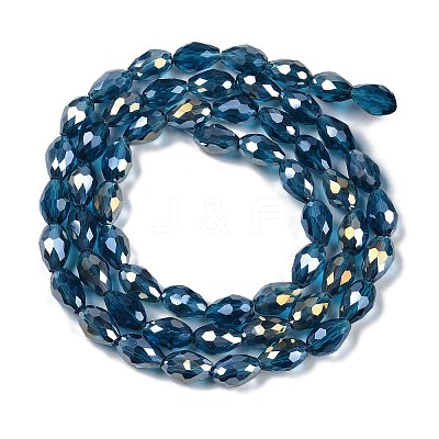 Transparent Electroplate Glass Beads Strands EGLA-N013-T4mm-B25-1