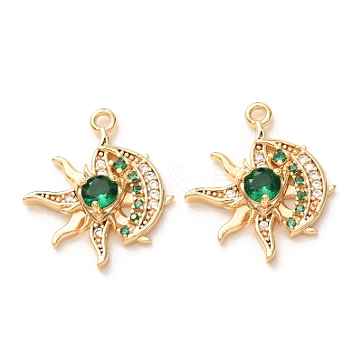 Brass Pave Cubic Zirconia Pendants KK-A304-29E-G-1