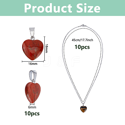 10Pcs 304 Stainless Steel Cable Chain Necklaces NJEW-DC0001-26-1