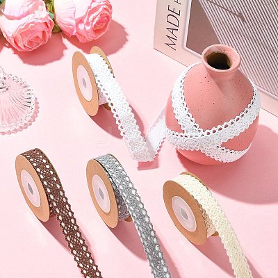 4 Rolls Self-adhesive Cotton Ribbons SRIB-CJ0001-03-1
