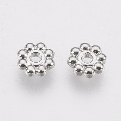 Alloy Daisy Spacer Beads X-TIBEB-S039-064P-RS-1