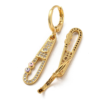 Golden Brass Dangle Leverback Earrings EJEW-A033-17G-01-1