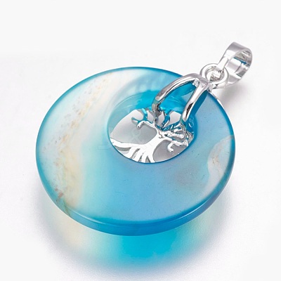 Natural Agate Pendants G-F573-C21-1