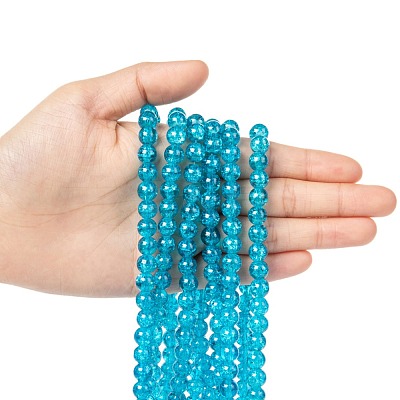 Crackle Glass Beads Strands CCG-Q001-8mm-06-1