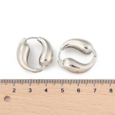 Brass Hoop Earrings for Women EJEW-U041-09P-1