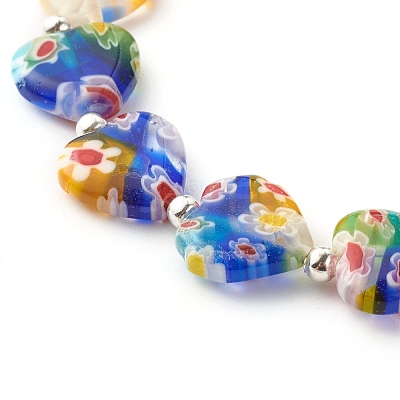 Handmade Millefiori Lampwork Stretch Bracelets BJEW-JB06371-02-1