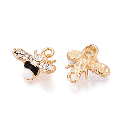 Alloy Rhinestone and Enamel Pendants PALLOY-T092-41G-01-1