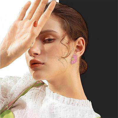 Vintage Flower Stud Earrings for Women JE1095D-1