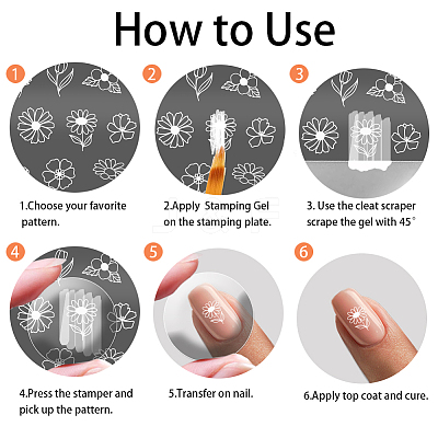 Stainless Steel DIY Nail Art Templates MRMJ-WH0092-030-1