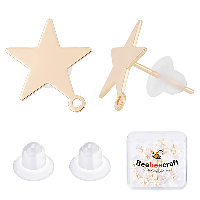 30Pcs Brass Stud Earring Findings KK-BBC0003-74-1