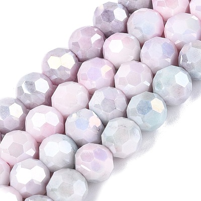 Anti-Tarnish Electroplate Glass Beads Strands EGLA-ZX010-8mm-06-1